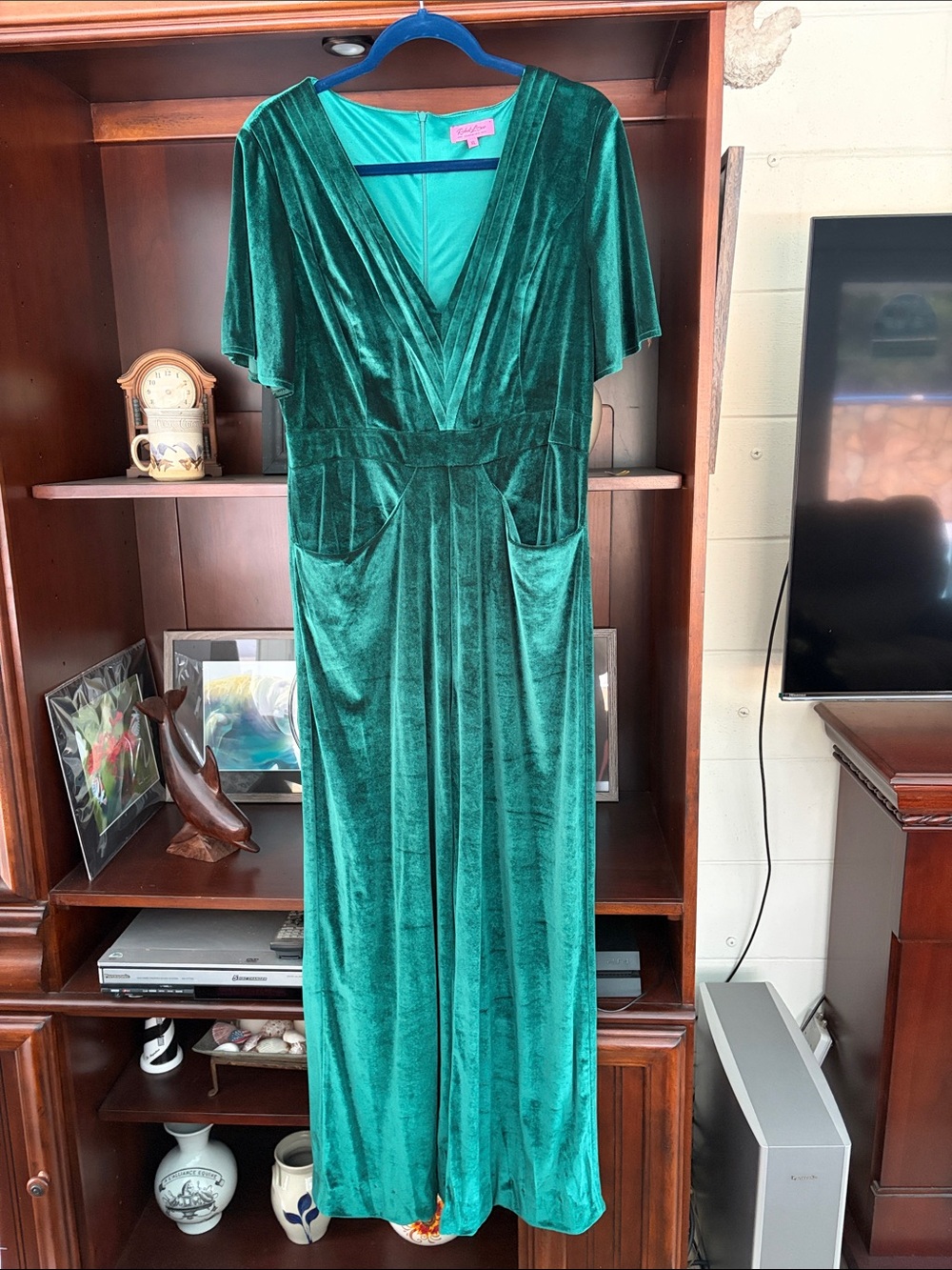 Rebel Love Emerald Green Velvet Jumpsuit